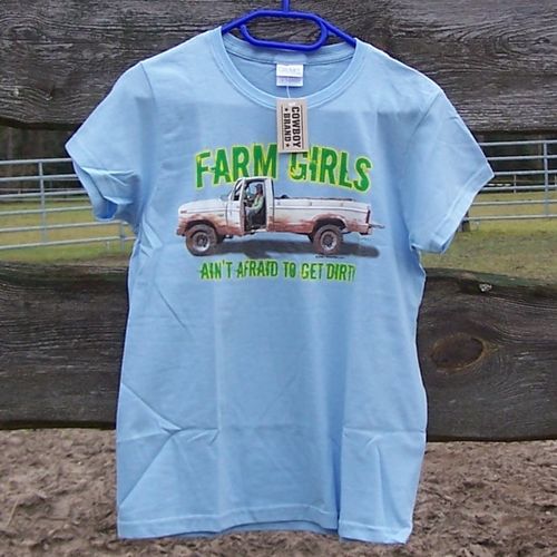 Cowboy Brand Shirt "Farm Girls ain´t afraid to get dirty" in XXL