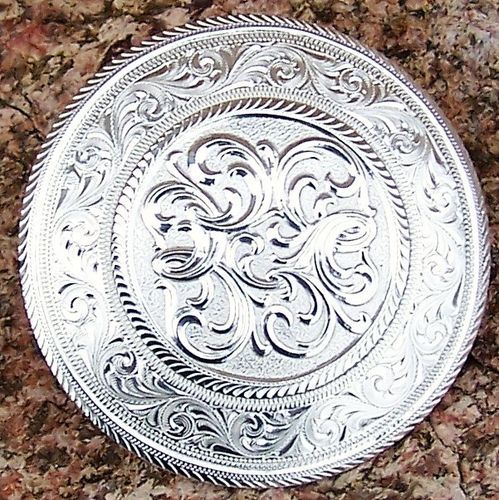 Horncap Groß 2 1/4 "Silver Ornamentic"