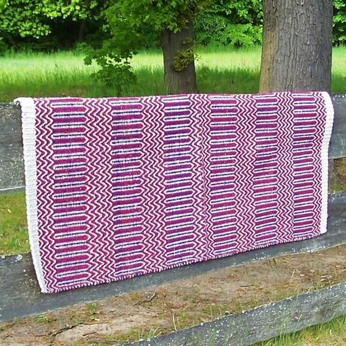 Natürliches Woll Blanket "Double Weave Navajo - Blue & Red"