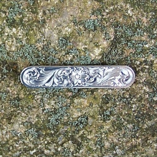 Band Plate "Silver Flower with Clear Edge - Straight" Original Montana Silversmiths